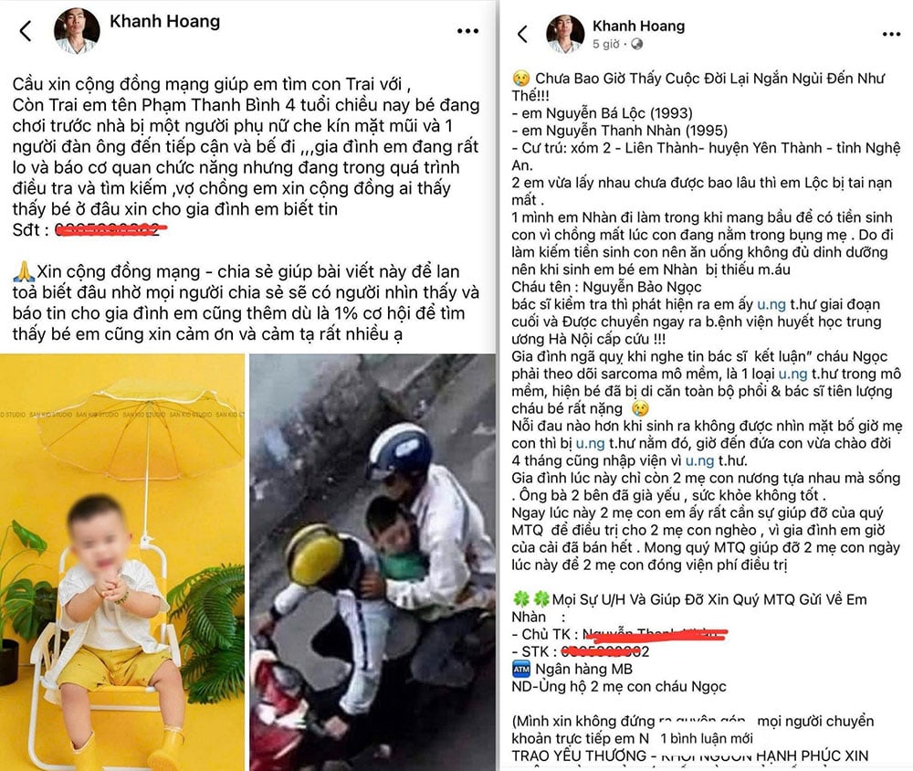 Công an cảnh báo chiêu trò đăng tin kêu gọi từ thiện để lừa đảo